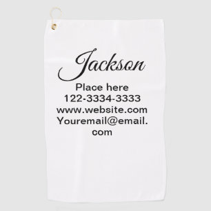 Serviette De Golf Texte simple minimal ajoutez votre nom lieu ville