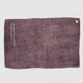 Serviette De Golf Texture de lin rustique Bourgogne (Horizontal)
