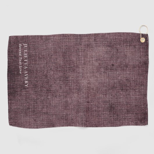 Serviette De Golf Texture de lin rustique Bourgogne (Horizontal)