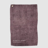 Serviette De Golf Texture de lin rustique Bourgogne (Devant)