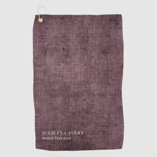 Serviette De Golf Texture de lin rustique Bourgogne (Devant)