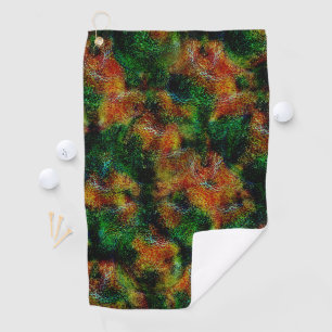 Serviette De Golf Texture de peau de Bergamot en orange et vert