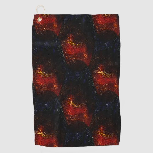 Serviette De Golf Texture rouge digitale rustique avec des courbes l (Devant)