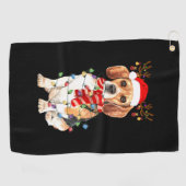 Serviette De Golf The Beagle Christmas Reindeer Christmas Lights (Horizontal)