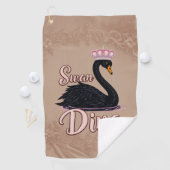 Serviette De Golf The black swan, queen of the water. (En situation)