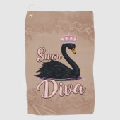 Serviette De Golf The black swan, queen of the water. (Devant)