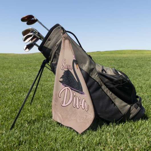 Serviette De Golf The black swan, queen of the water. (Vert)