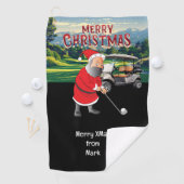 Serviette De Golf Thème de Noël de golf avec le Père Noël (En situation)