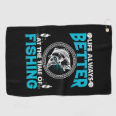 Serviette De Golf Thème de pêche (Horizontal)