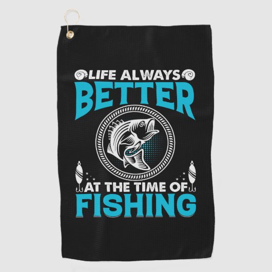 Serviette De Golf Thème de pêche (Devant)