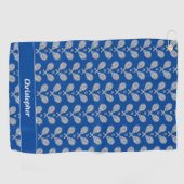 Serviette De Golf Thème de tennis Monogramme Nom Tennis Ball (Horizontal)