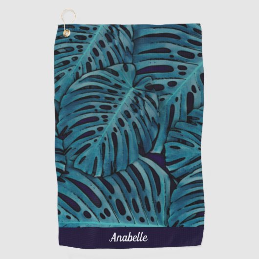 Serviette De Golf Thème tropical Turquoise moderne personnalisé| (Devant)