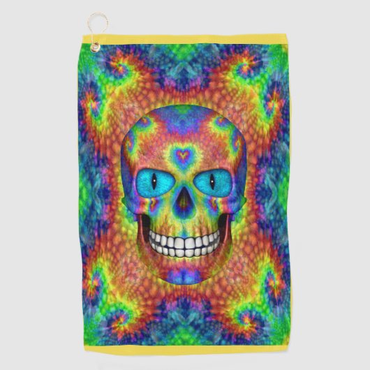 Serviette De Golf Tie Dye Skull Zombie Dead Undead (Devant)