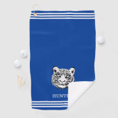 Serviette De Golf Tigre blanc personnalisé et trois bandes sur le bl (En situation)