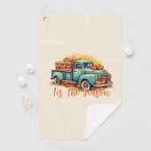 Serviette De Golf 'Tis The Season - Camion rustique avec Citrouilles (En situation)