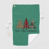 Serviette De Golf "Tis the Season" Plaid Leopard Christmas Trees (En situation)