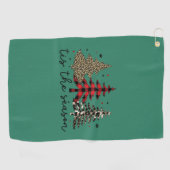Serviette De Golf "Tis the Season" Plaid Leopard Christmas Trees (Horizontal)