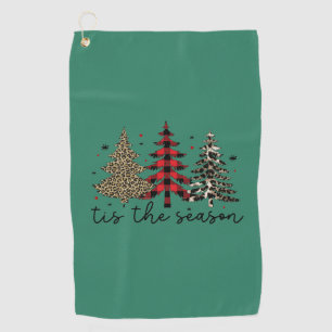 Serviette De Golf "Tis the Season" Plaid Leopard Christmas Trees