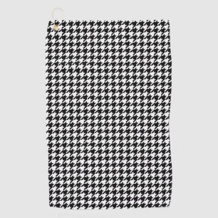 Serviette De Golf Tissu à carreaux pied-de-poule noir et blanc