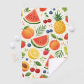 Serviette De Golf Tissu à motif de fruits d'été | Pastèque tropicale (En situation)