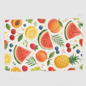 Serviette De Golf Tissu à motif de fruits d'été | Pastèque tropicale (Horizontal)