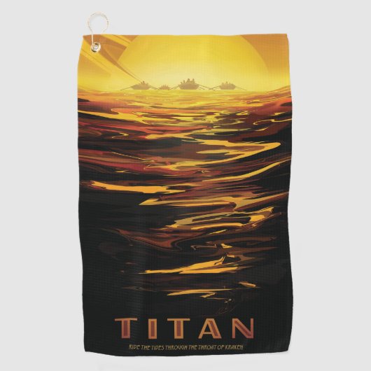 Serviette De Golf Titan la plus grande lune de la planète Saturne (Devant)