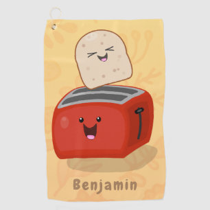 Serviette De Golf Toast de Cute kawaii et dessin animé de grille-pai
