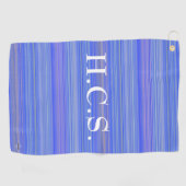 Serviette De Golf Toile de Golfer bleu avec stries HAMbyWG (Horizontal)