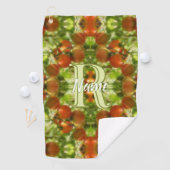 Serviette De Golf Tomates de jardin personnalisées avec initiale de (En situation)