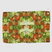 Serviette De Golf Tomates de jardin personnalisées avec initiale de (Horizontal)