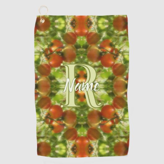 Serviette De Golf Tomates de jardin personnalisées avec initiale de (Devant)