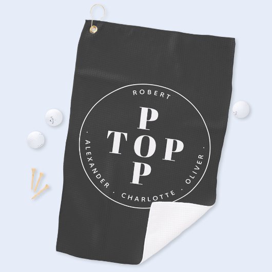 Serviette De Golf Top Pop Père Papa Nom de famille personnalisé