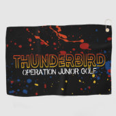 Serviette De Golf Torche Junior Golf Thunderbird - Plaque noire (Horizontal)