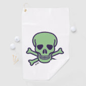 Serviette De Golf Torchon blanc crâne vert (En situation)