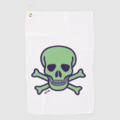 Serviette De Golf Torchon blanc crâne vert (Devant)