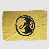 Serviette De Golf Torchon de golf Black Dragon Gold Vein (Horizontal)