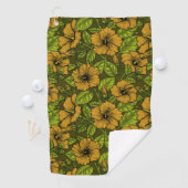 Serviette De Golf Torchon de golf fleurs d'hibiscus jaune (En situation)