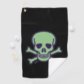 Serviette De Golf Torchon de golf noir crâne vert (En situation)
