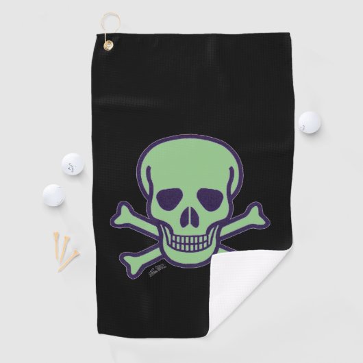 Serviette De Golf Torchon de golf noir crâne vert (En situation)