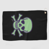Serviette De Golf Torchon de golf noir crâne vert (Horizontal)