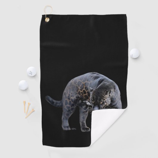 Serviette De Golf Torchon de golf noir Jaguar Diablo (En situation)