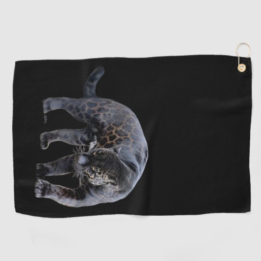 Serviette De Golf Torchon de golf noir Jaguar Diablo (Horizontal)