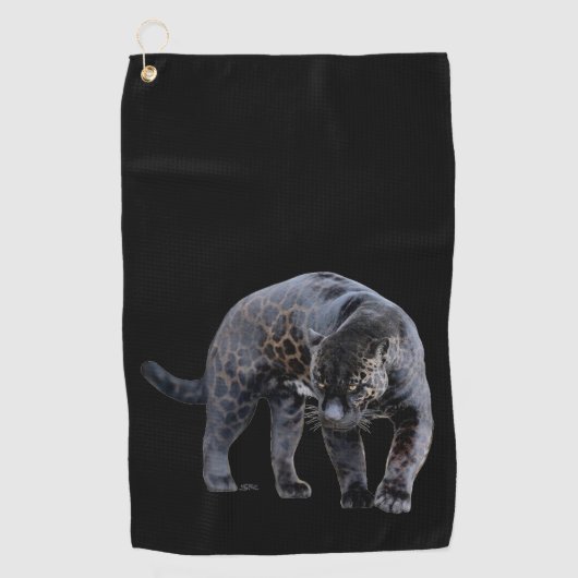 Serviette De Golf Torchon de golf noir Jaguar Diablo (Devant)