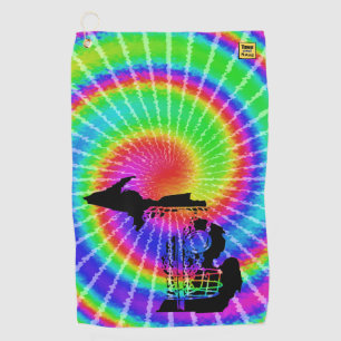 Serviette De Golf Torchon de golf sur disque - Michigan tie dye