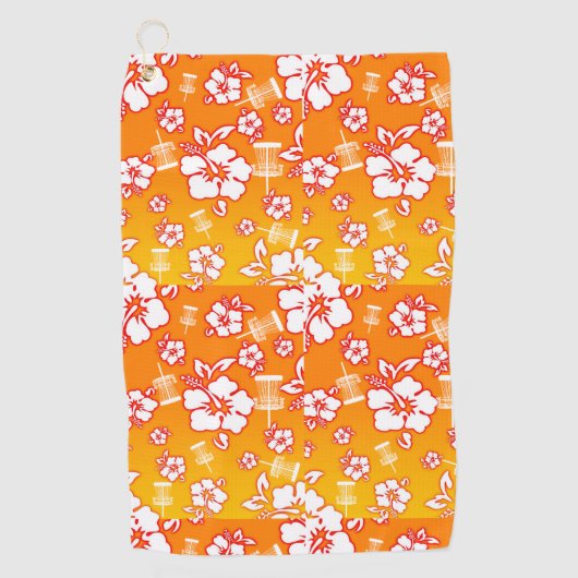 Serviette De Golf Torchon d'Orange Hawaiin (Devant)