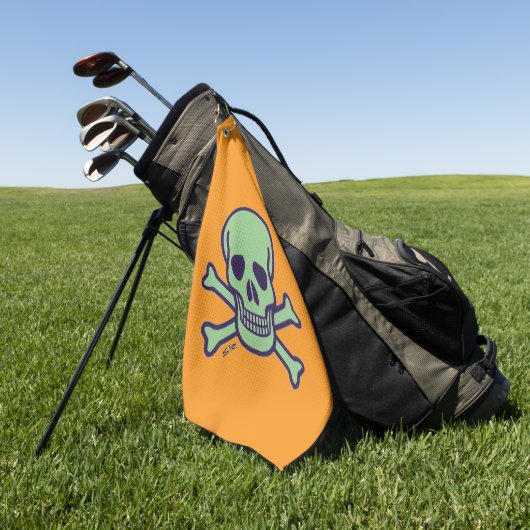 Serviette De Golf Torchon vert Crâne orange (Vert)