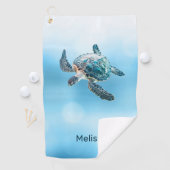 Serviette De Golf Tortue de mer Turquoise | Côtier (En situation)