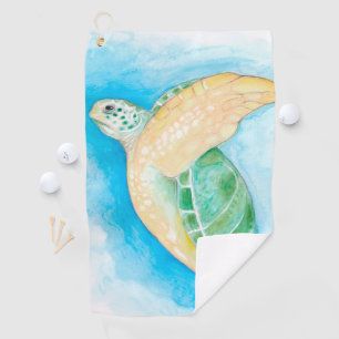 Serviette De Golf Tortue de mer verte