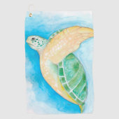 Serviette De Golf Tortue de mer verte (Devant)