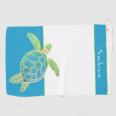 Serviette De Golf Tortue marine marine marine Turquoise bleue (Horizontal)